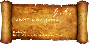 Jakó Antonietta névjegykártya